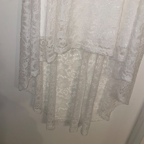 Women's Lace Cocktail Dress Hi-Lo Off Shoulder Swing Formal Party Dress - Picture 11 of 16